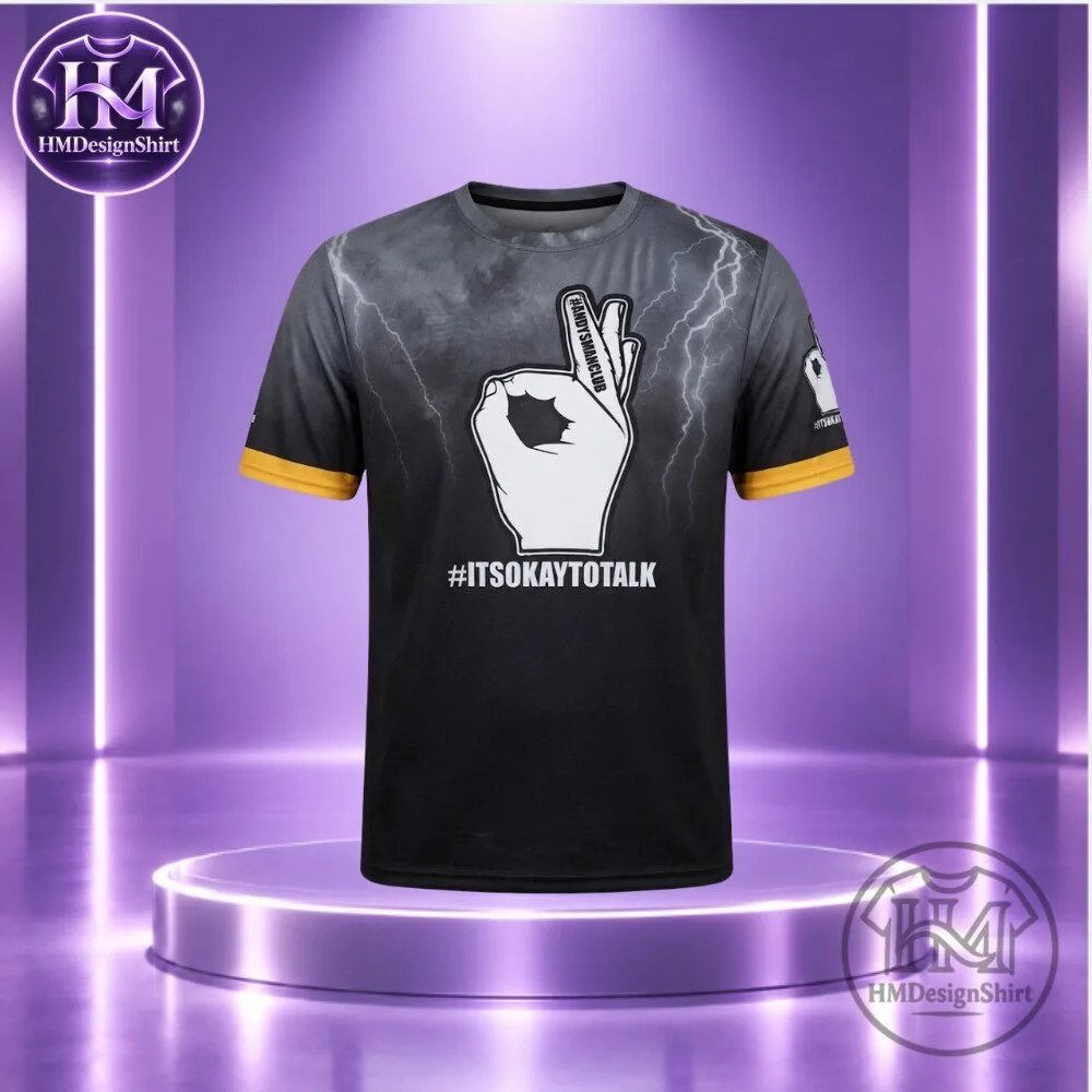 #ItsOkayToTalk Mental Health Awareness Lightning Print Sports Jersey 2026