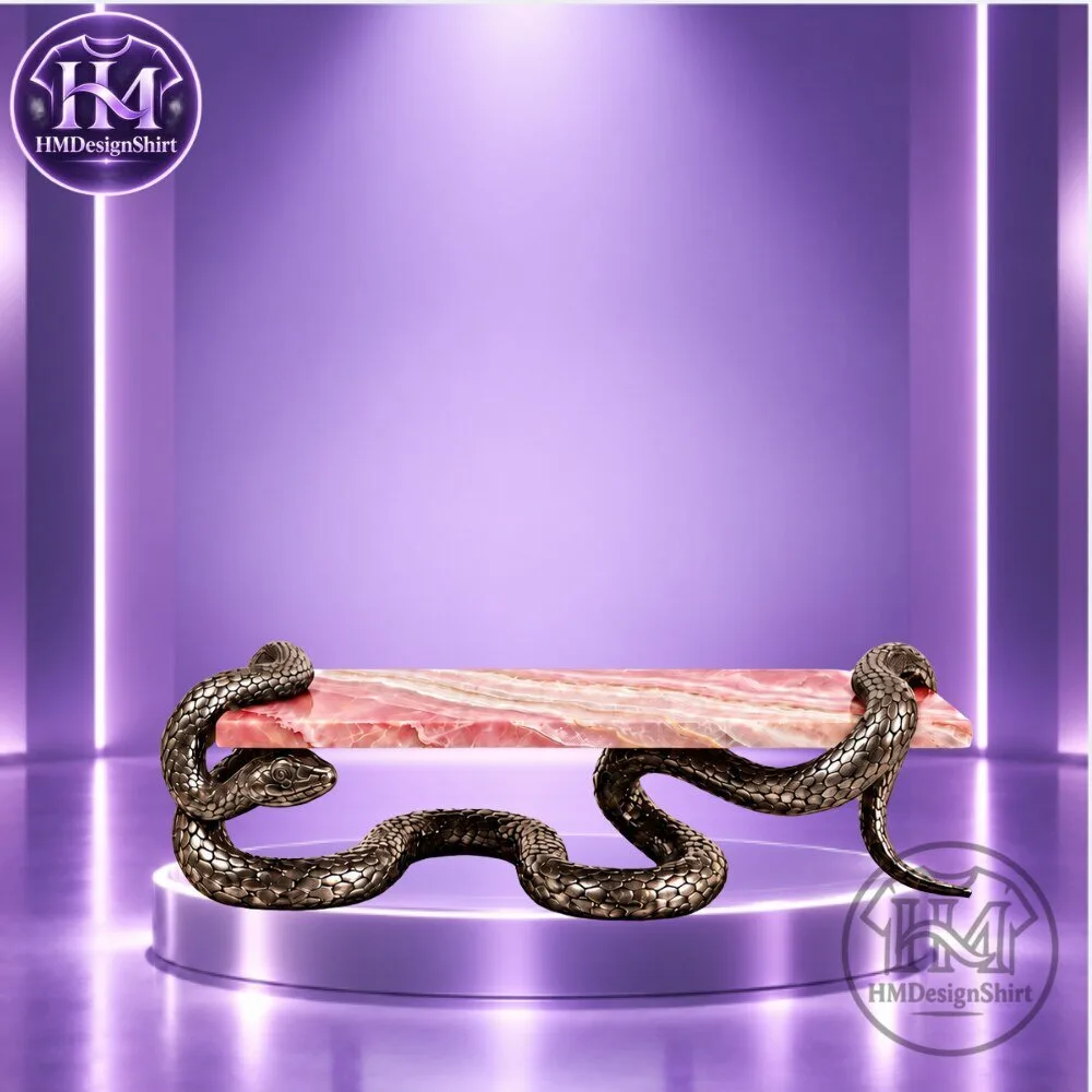 Hekla Property Gothic Serpent Sculpted Base Pink Onyx Coffee Table 2026