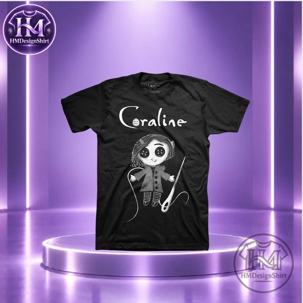 Coraline Button Eyes Doll Black T-Shirt 2026