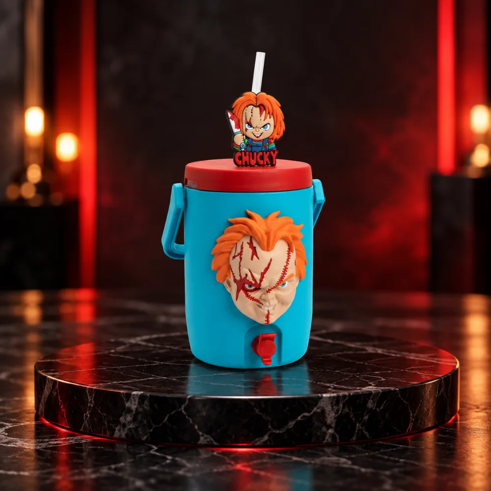 Chucky Horror Movie Insulated Tumbler with Straw and Figurine 2026