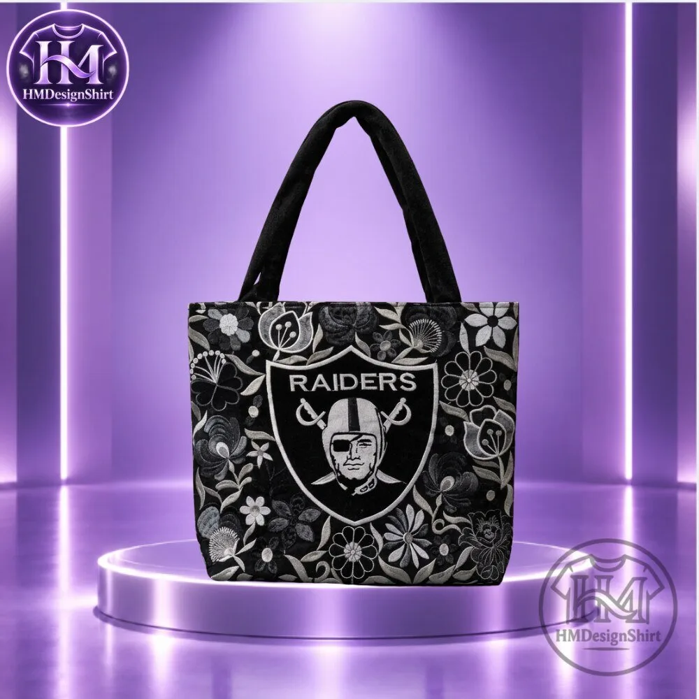 Las Vegas Raiders Floral Canvas Tote Bag Canvas Shoulder Handbag 2026