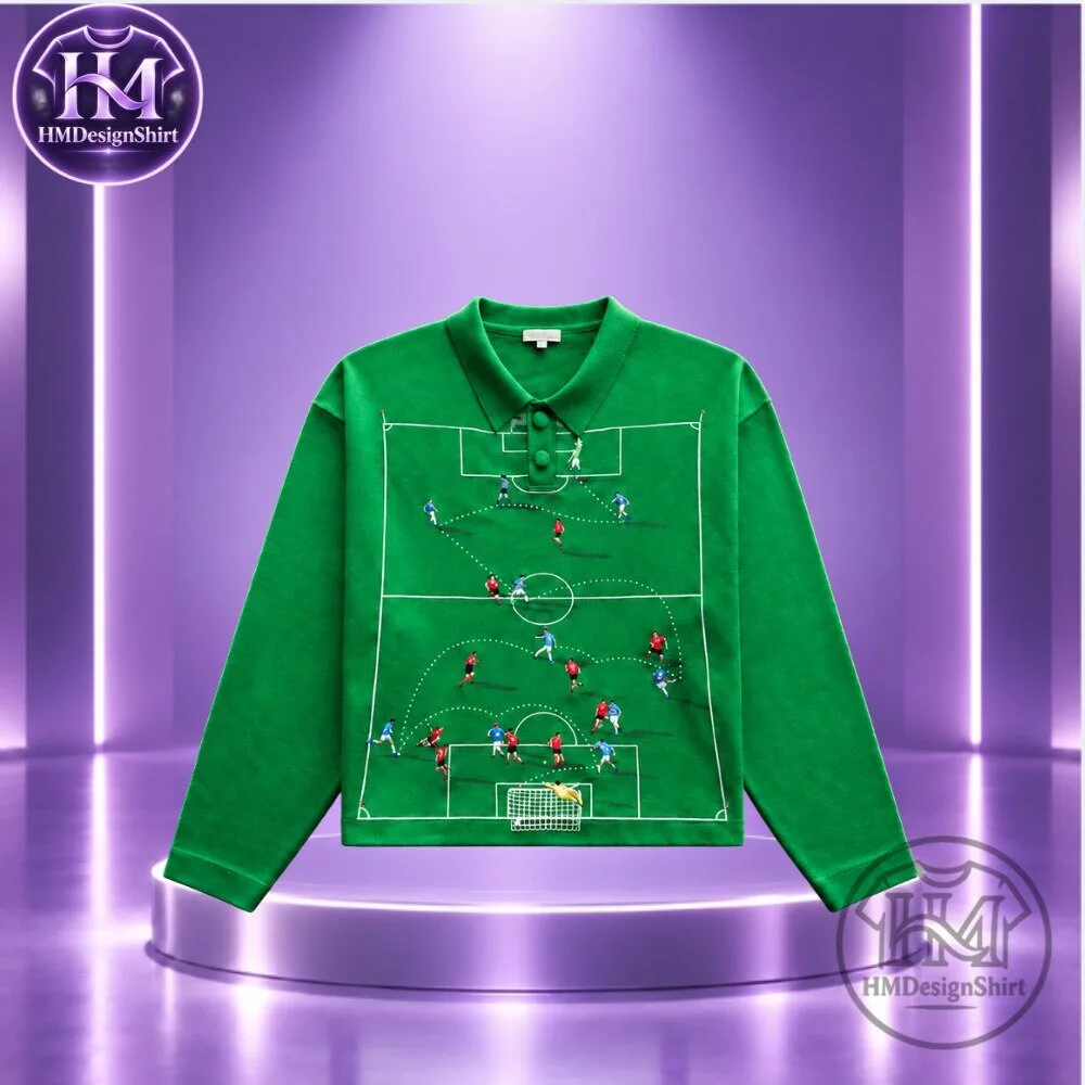 Green Football Pitch Tactic Board Rugby Sweater House of Errors Long Sleeve Polo Shirt 2026 9 Green Football Pitch Tactic Board Rugby Sweater House of Errors Long Sleeve Polo Shirt 2026