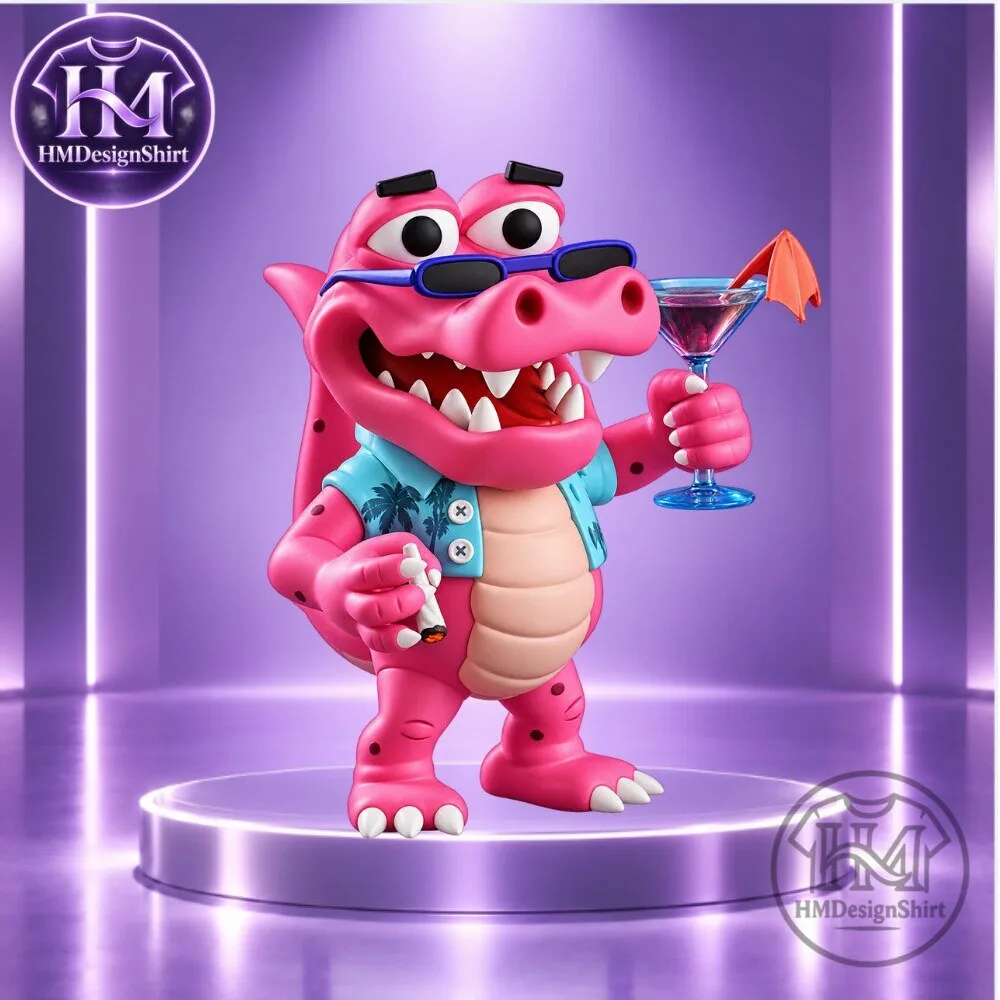 Cool Pink Crocodile Beach Vacation Vinyl Figure 2026