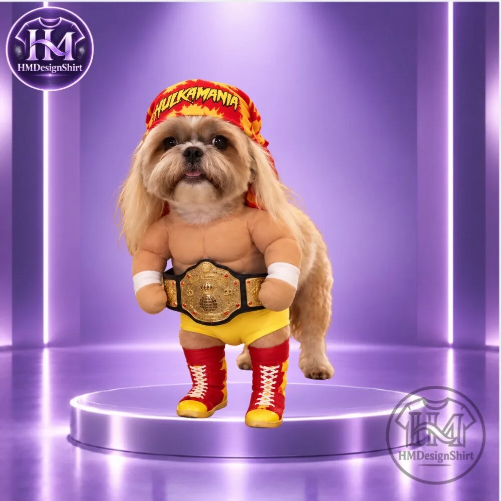 Hulk Hogan Hulkamania Dog Wrestling Costume 2026