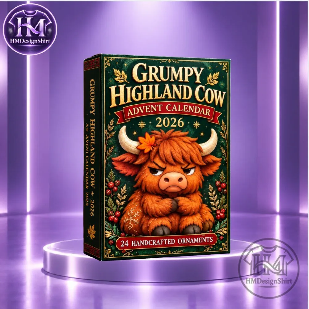 Grumpy Highland Cow 24 Handcrafted Ornaments Advent Calendar 2026