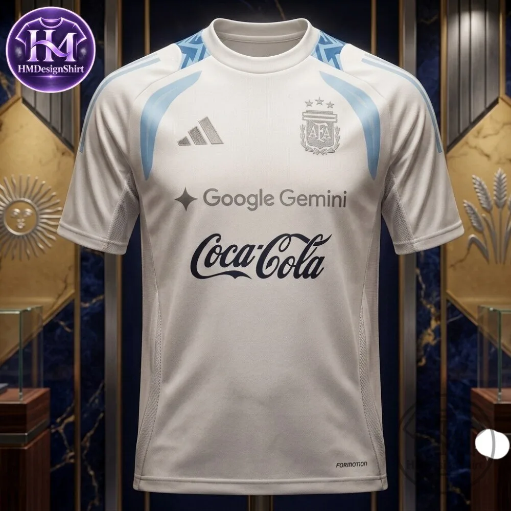 Argentina Training Jersey 2026 Short Sleeve Soccer Shirt Google Gemini Coca-Cola Sponsor 11 Argentina Training Jersey 2026 Short Sleeve Soccer Shirt Google Gemini Coca-Cola Sponsor