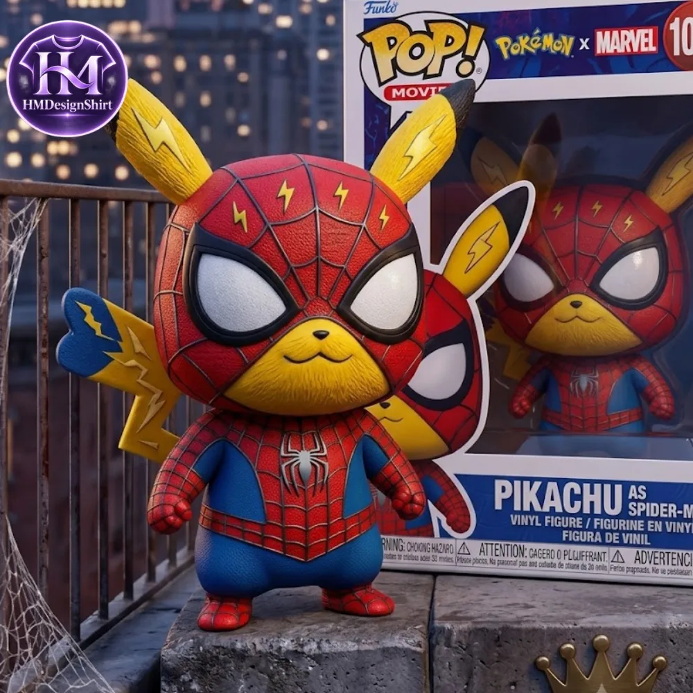 12 Funko Pop Pokemon x Marvel Pikachu as Spider Man Vinyl Figure 2026 — image 3