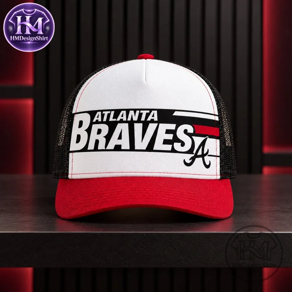 Atlanta Braves Red and White Mesh Trucker Hat 2026 14 Atlanta Braves Red and White Mesh Trucker Hat 2026