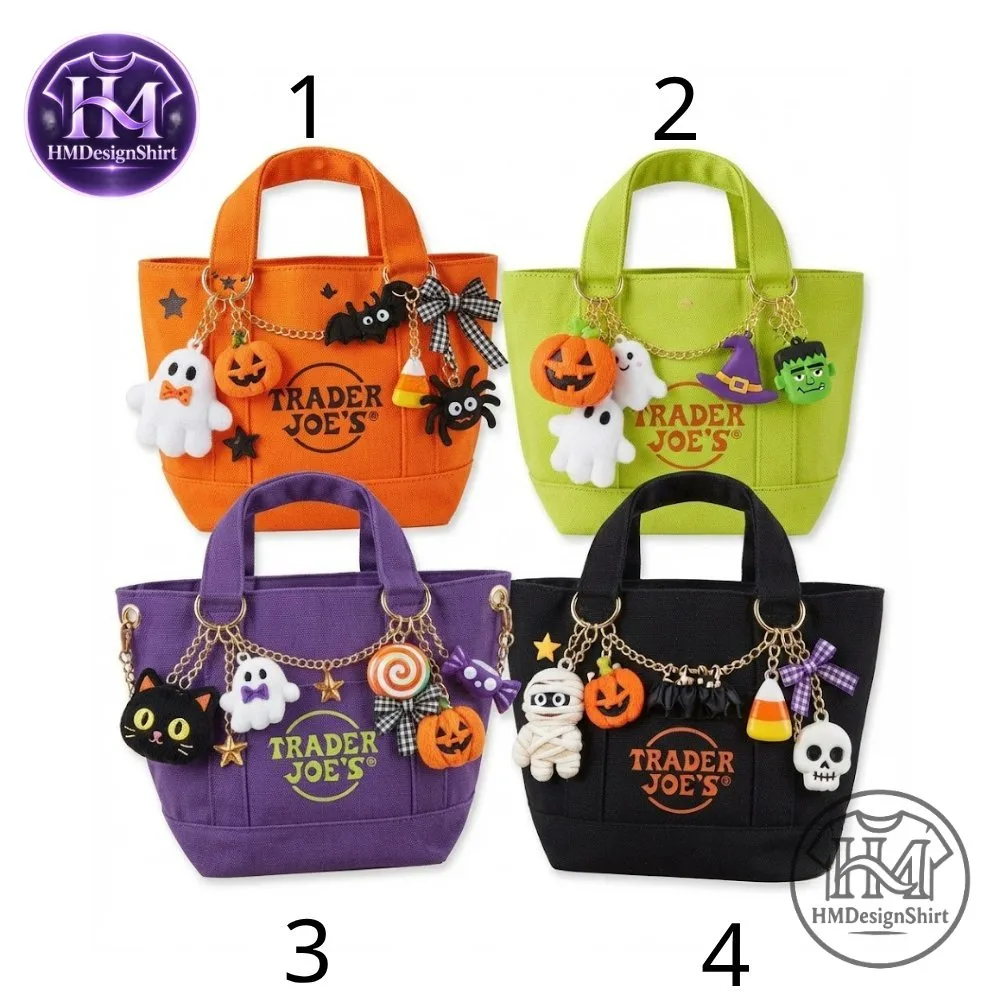 Trader Joes Trick or Treat Mini Canvas Tote Bags