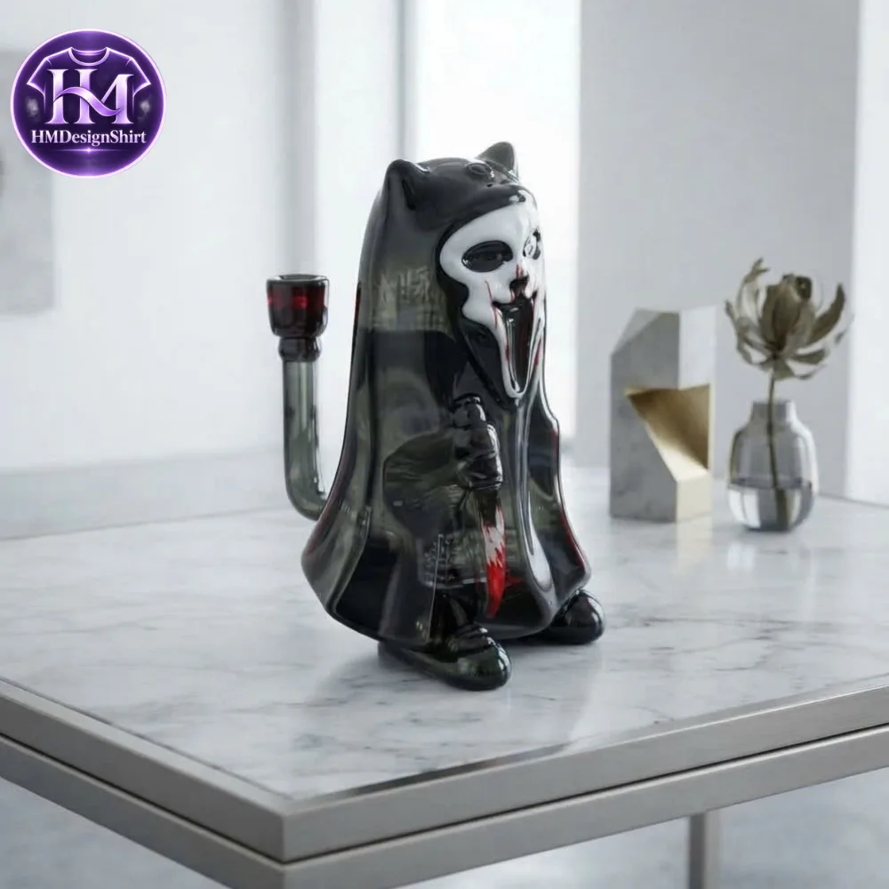 12 Scream Ghostface Black Glass Water Pipe Bong 2026 — image 2
