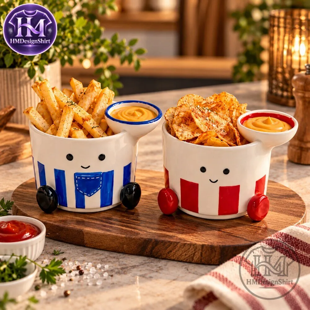 Cute Cartoon Ceramic Snack Bowl with Dip Compartment 2026 10 Cute Cartoon Ceramic Snack Bowl with Dip Compartment Set 2026