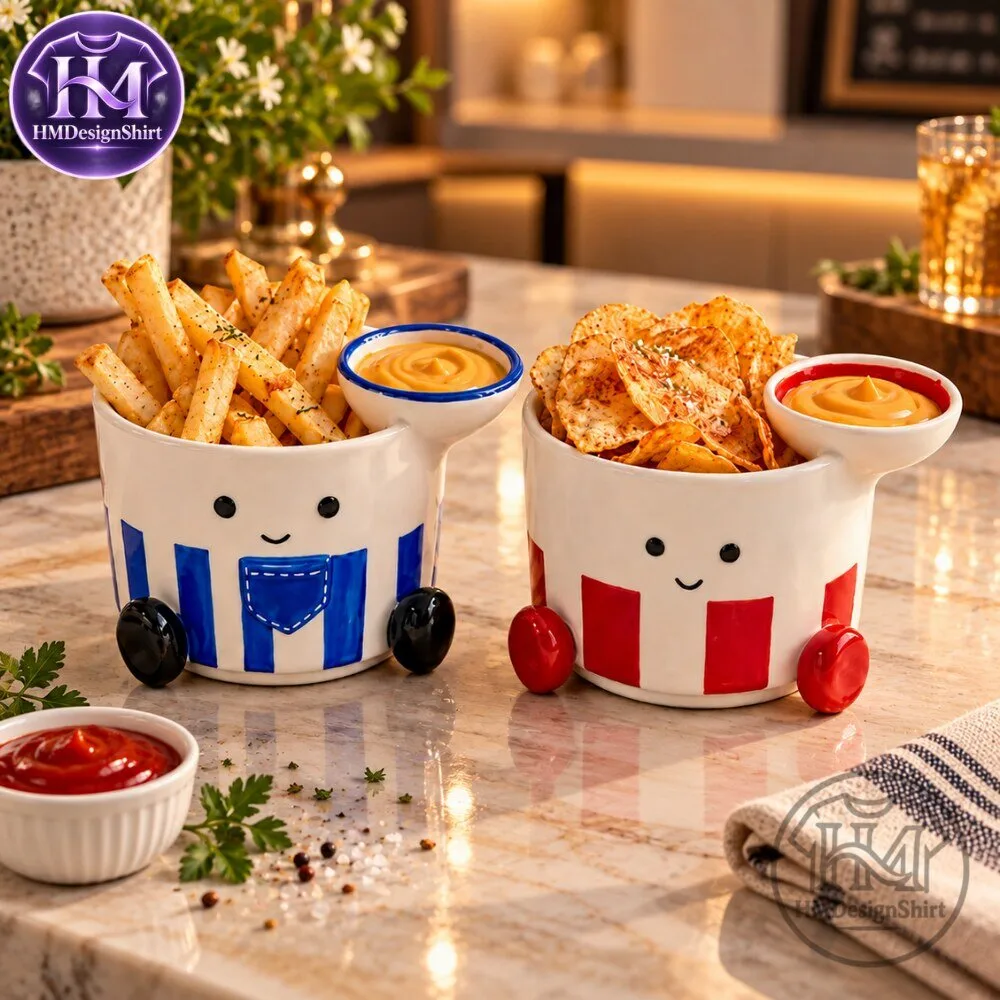 Cute Cartoon Ceramic Snack Bowl with Dip Compartment 2026 11 Cute Cartoon Ceramic Snack Bowl with Dip Compartment Set 2026