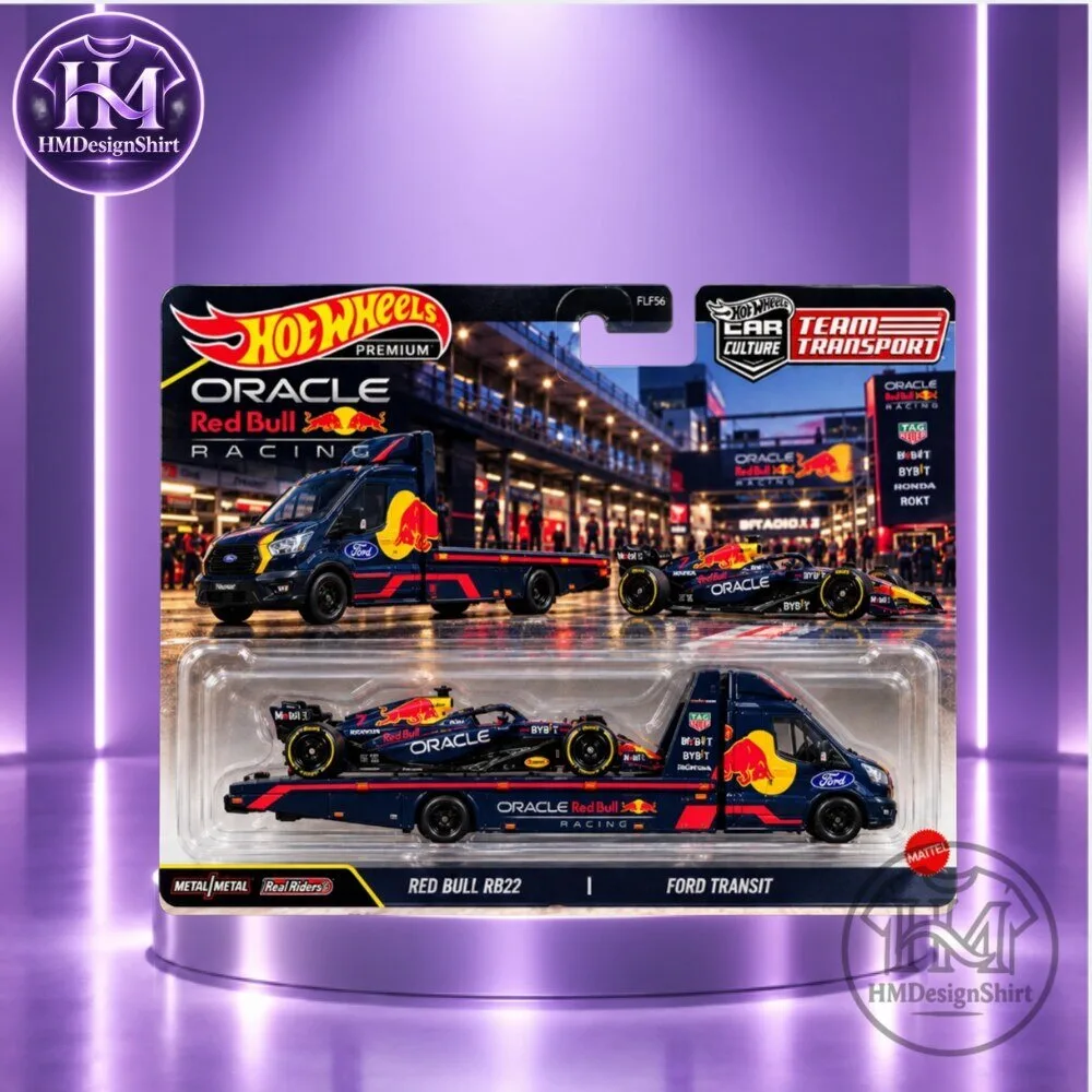 Hot Wheels Premium Car Culture Team Transport Oracle Red Bull Racing Red Bull RB22 & Ford Transit