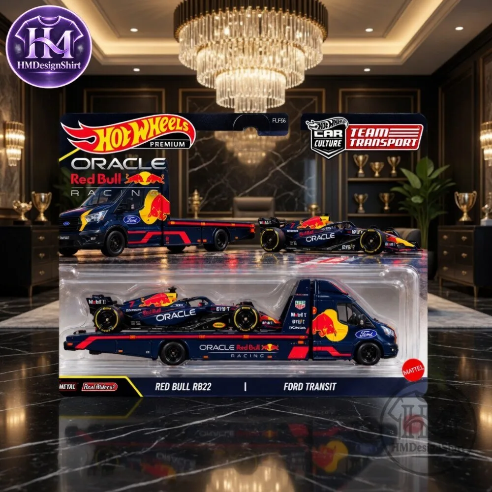 Hot Wheels Premium Car Culture Team Transport Oracle Red Bull Racing Red Bull RB22 & Ford Transit 9 Hot Wheels Premium Car Culture Team Transport Oracle Red Bull Racing Red Bull RB22 & Ford Transit