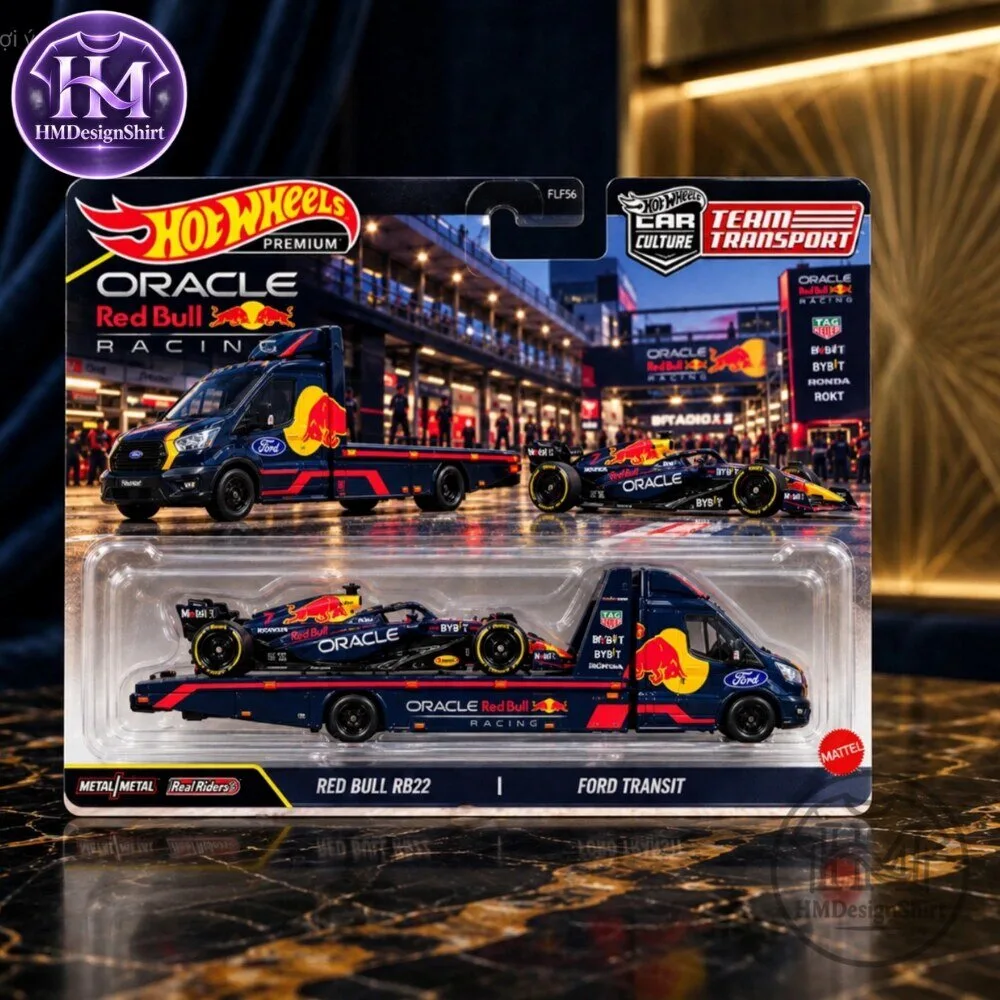 Hot Wheels Premium Car Culture Team Transport Oracle Red Bull Racing Red Bull RB22 & Ford Transit 10 Hot Wheels Premium Car Culture Team Transport Oracle Red Bull Racing Red Bull RB22 & Ford Transit