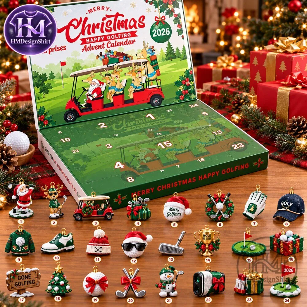 KreativeKraft Golf Advent Calendar holiday Countdown Box Filled With 24 Golf