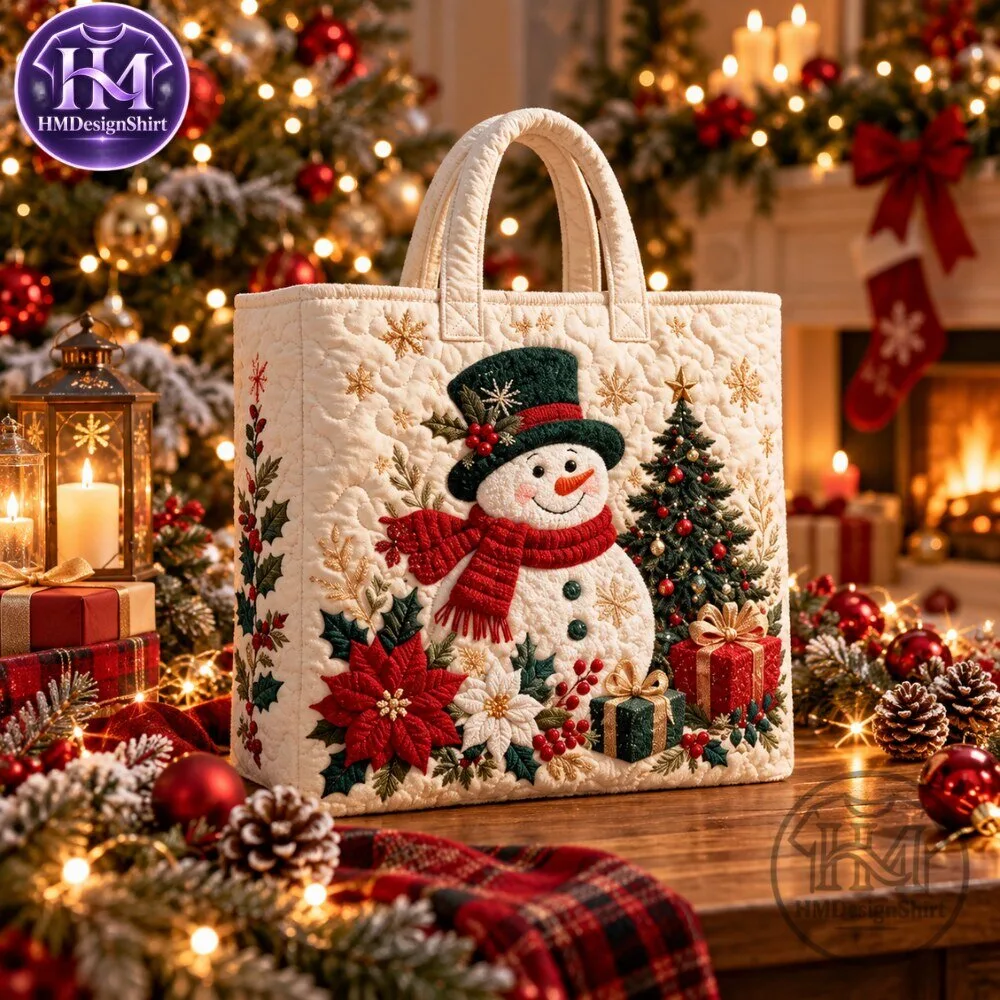 Christmas Tree Snowman Print Tote Bags Special Edition 11 Christmas Tree Snowman Print Tote Bags Special Edition