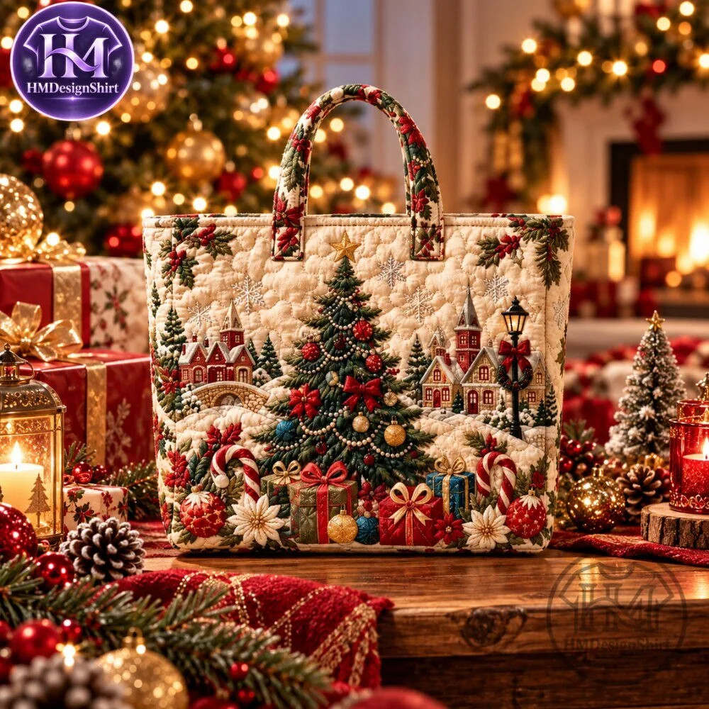 Christmas Tree Snowman Print Tote Bags Special Edition 12 Christmas Tree Snowman Print Tote Bags Special Edition