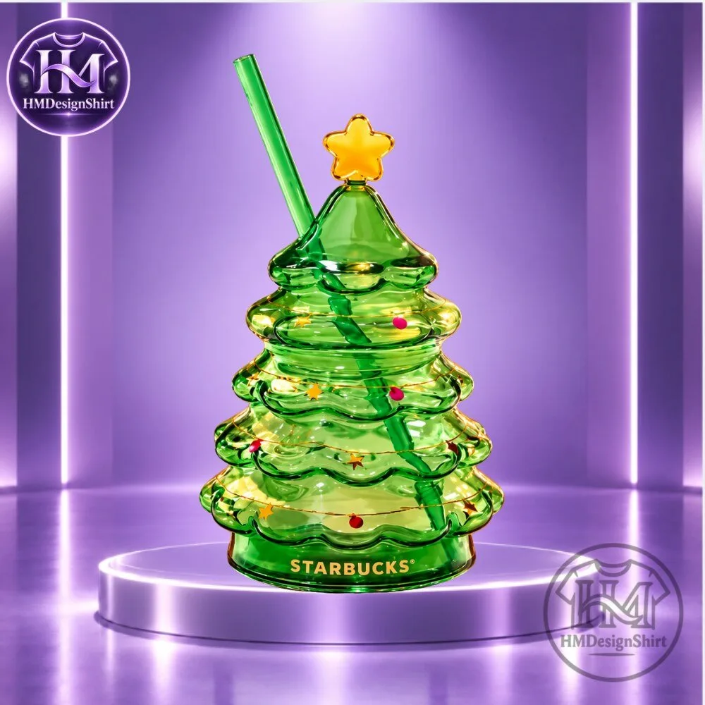 Starbucks Glass Christmas Tree Cold Cup