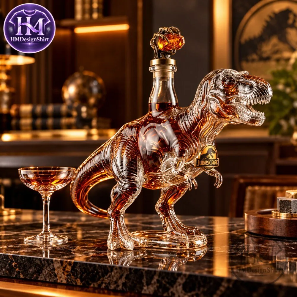 Jurassic World T-Rex Glass Decanter Whiskey Bottle 2026 9 Jurassic World T-Rex Glass Decanter Whiskey Bottle 2026