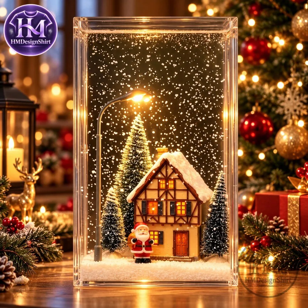 Lighted Clear Acrylic Christmas House Figurine Water Swirling Glitter Lantern 2026 12 Lighted Clear Acrylic Christmas House Figurine Water Swirling Glitter Lantern 2026