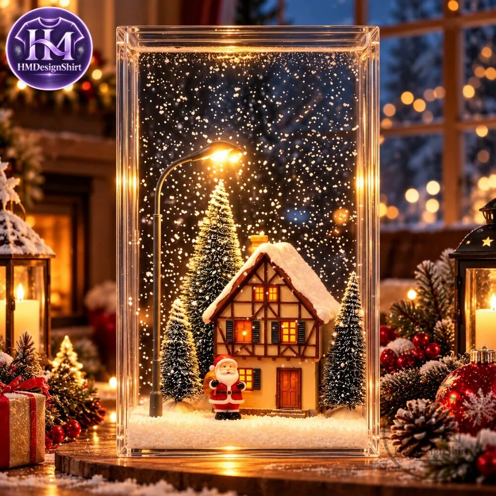 Lighted Clear Acrylic Christmas House Figurine Water Swirling Glitter Lantern 2026 13 Lighted Clear Acrylic Christmas House Figurine Water Swirling Glitter Lantern 2026