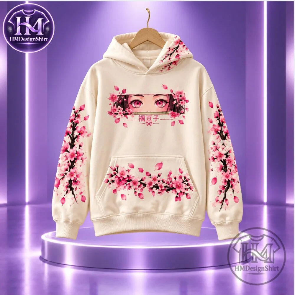 Nezuko Kamado Demon Slayer Sakura Cherry Blossom Hoodie 2026