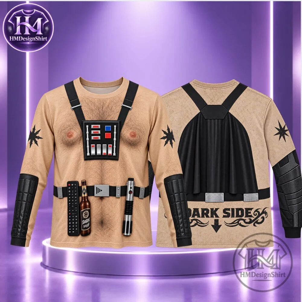 Star Wars Naked Dark Side Darth Vader Ugly Long Sleeve T-Shirt 6 Star Wars Naked Dark Side Darth Vader Ugly Long Sleeve T-Shirt