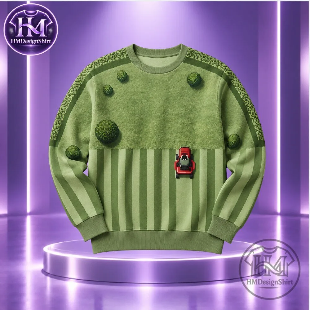 Fairway Golf Lawn Mower Lawn Striping Graphic Green Sweatshirt 2026