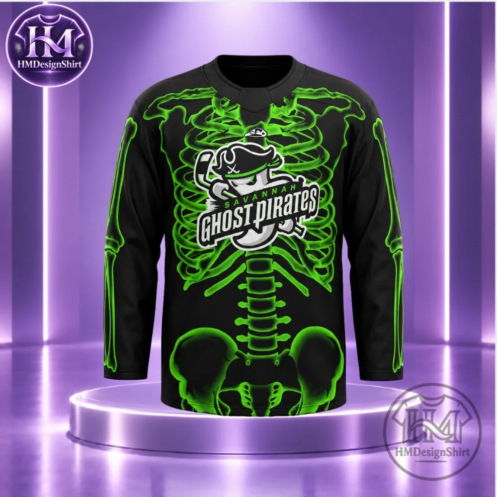 Savannah Ghost Pirates Bones Halloween-Themed Hockey Jersey 2026